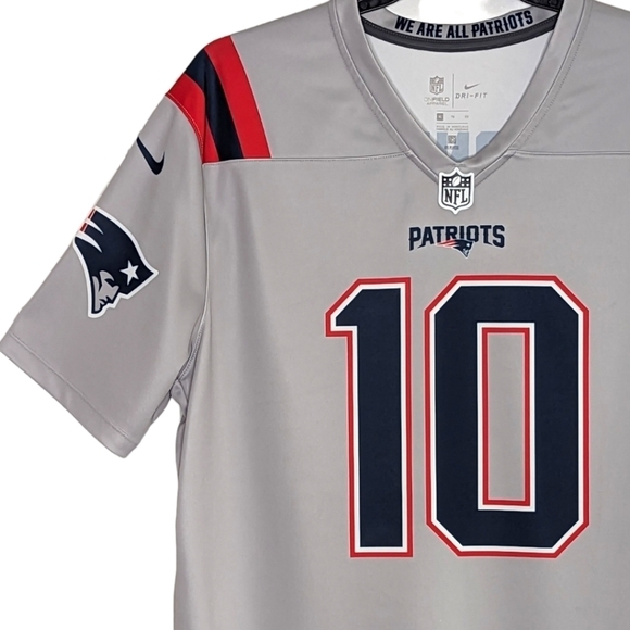 NE Patriots Mac Jones #10 Nike Gray Inverted Official NFL Legend Jersey Size XL - Picture 3 of 16